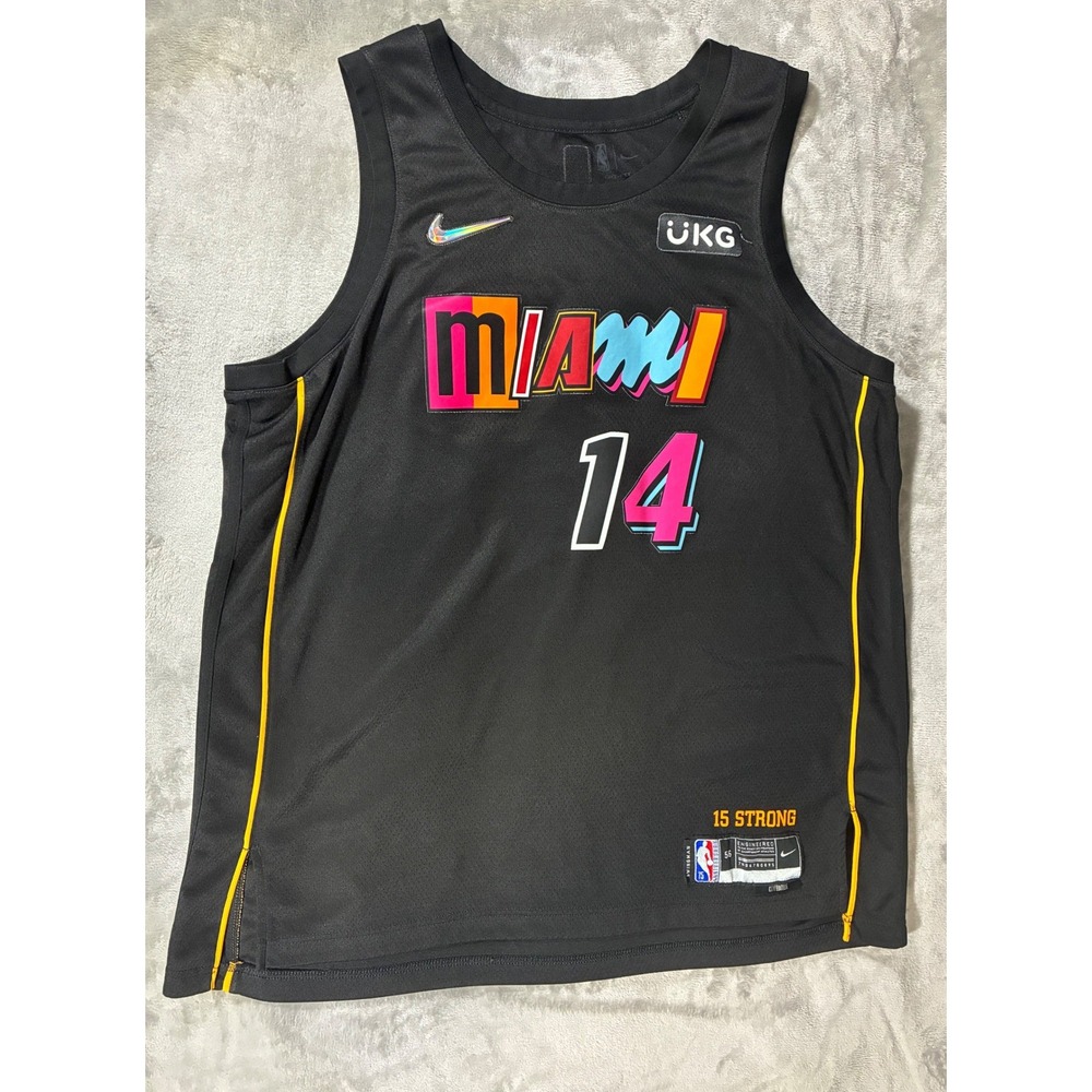 Nike Miami Heat Tyler Herro 14 City Edition 75th Anniversary Jersey Black XXL 56